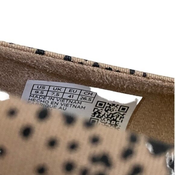 TOMS Michelle Peep Toe Stacked Wedge Heel Sand Tiny Cheetah Print Sz 9.5 - Picture 7 of 15